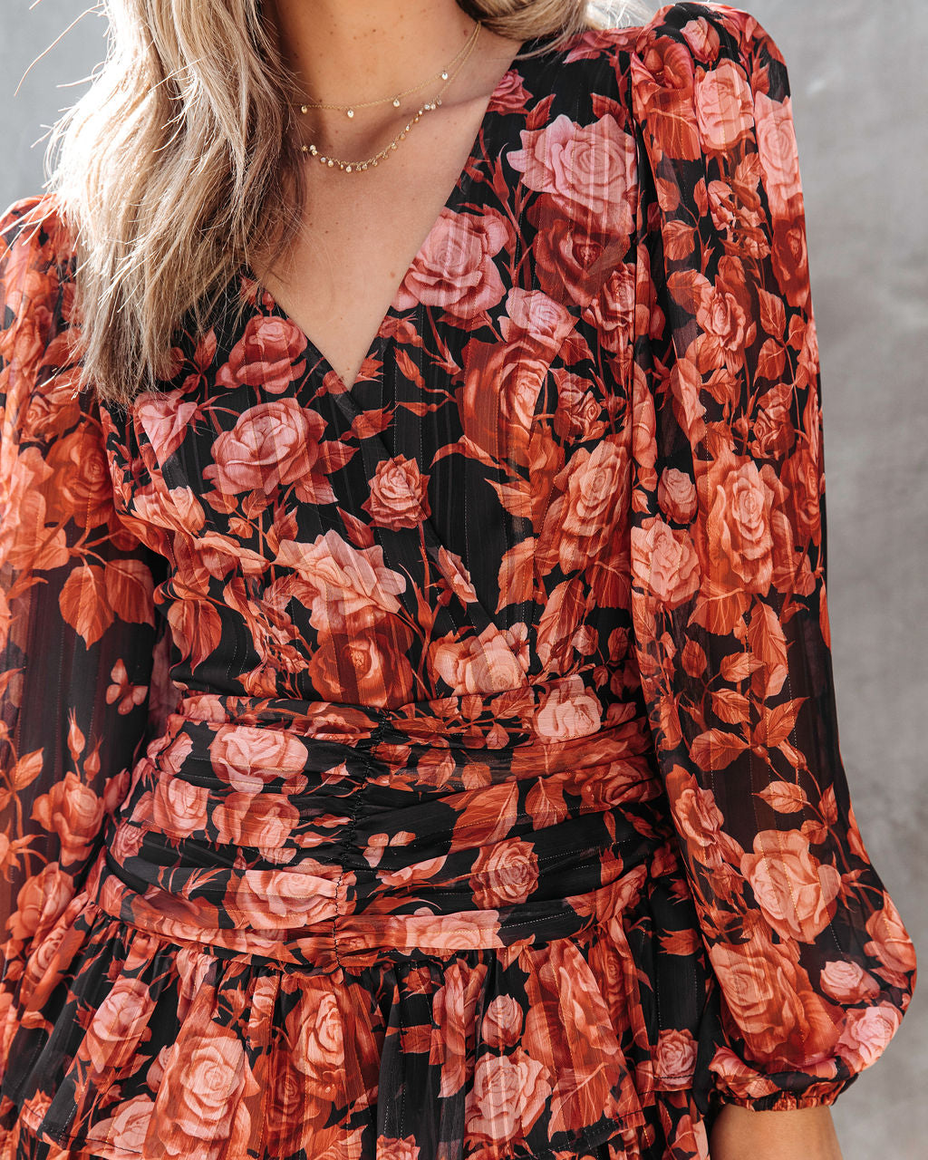 Harvest Love Floral Tiered Mini Dress