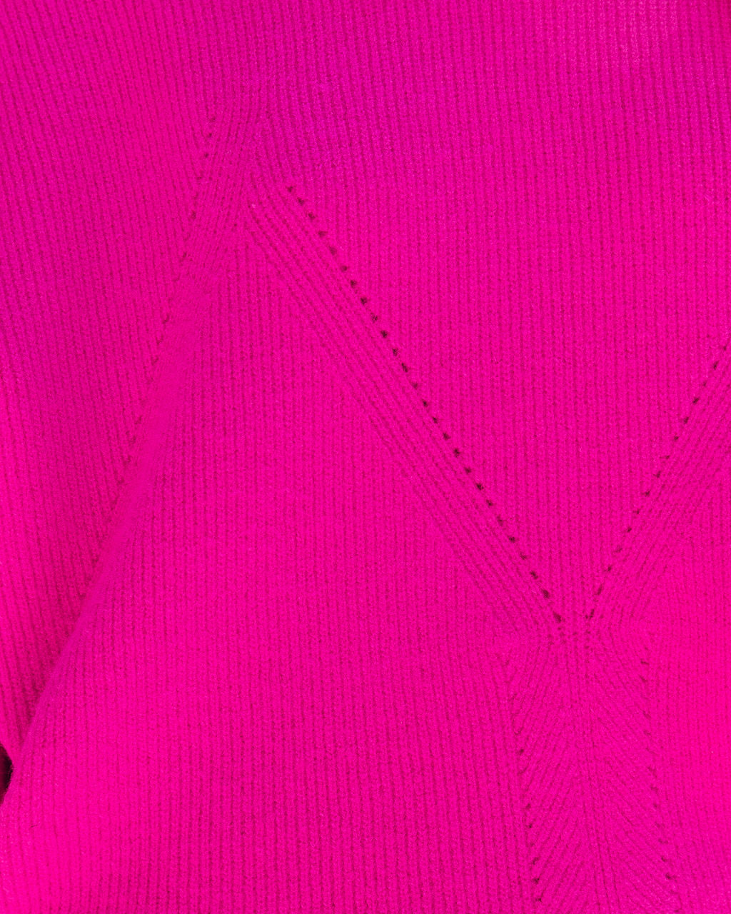 Bold Type Ribbed Pullover Sweater - Fuchsia