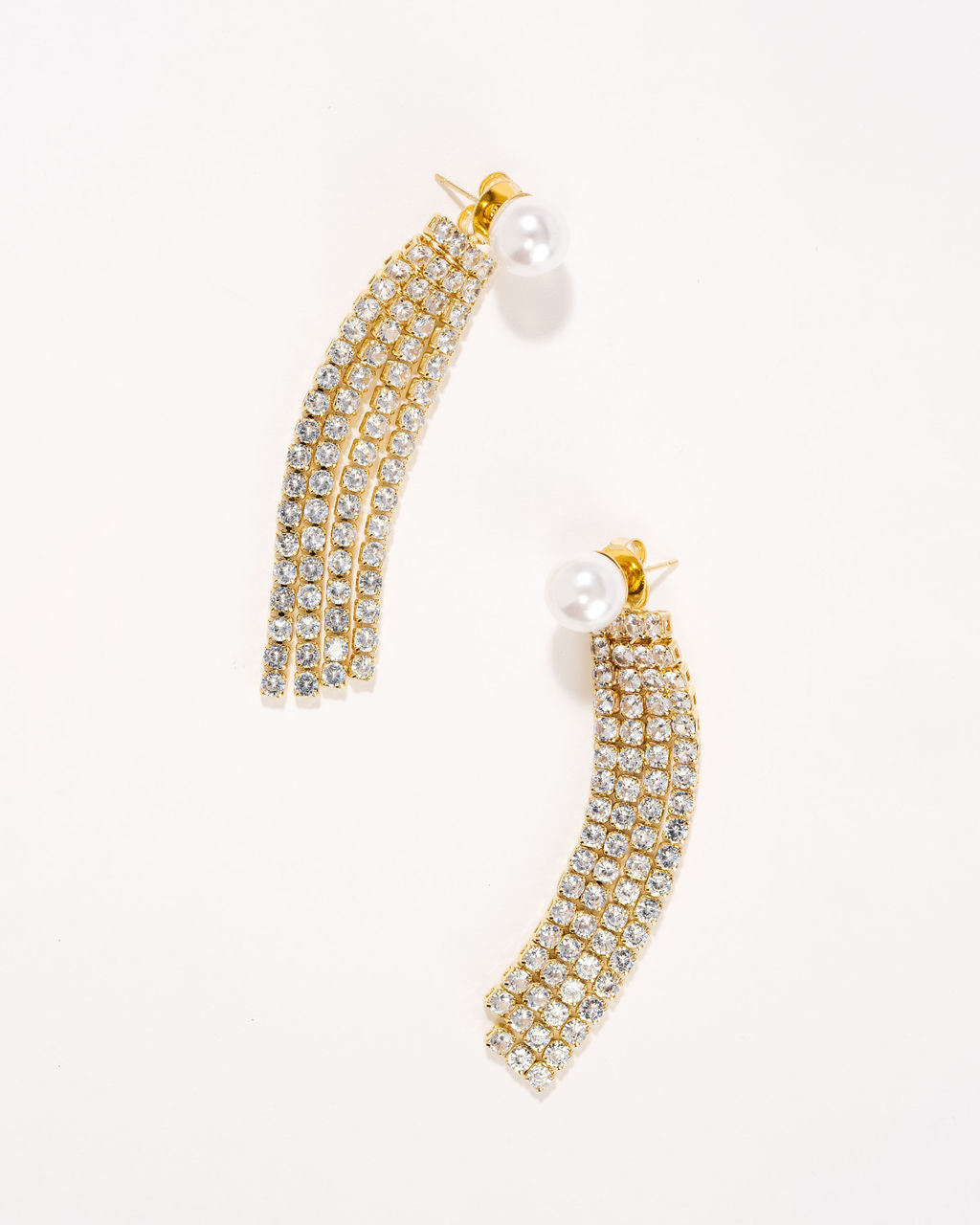Jackie O Pearl Fringe Drop Earrings - Gold
