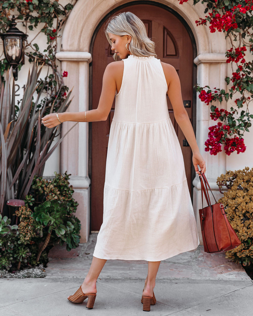 Braxton Cotton Pocketed Tiered Midi Dress - FINAL SALE