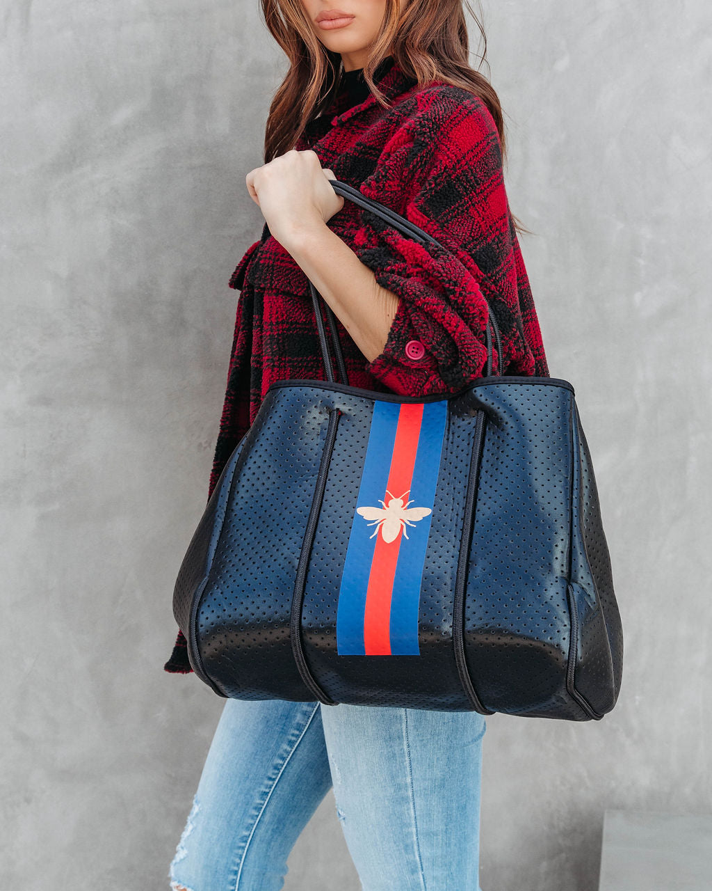 Queen Bee Neoprene Tote Bag - Black - PARKER & HYDE