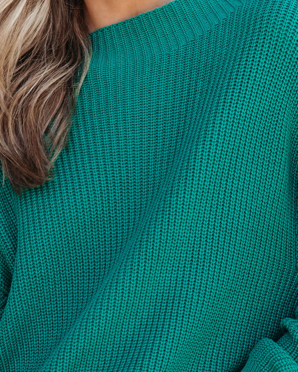 Marlena Ribbed Knit Pullover Sweater - Teal