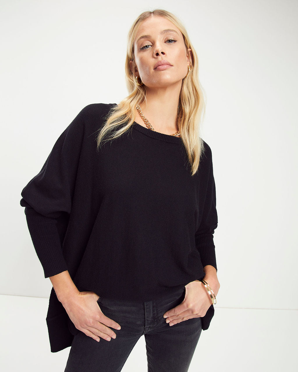 Taken Care Of Knit Long Sleeve Top - Black