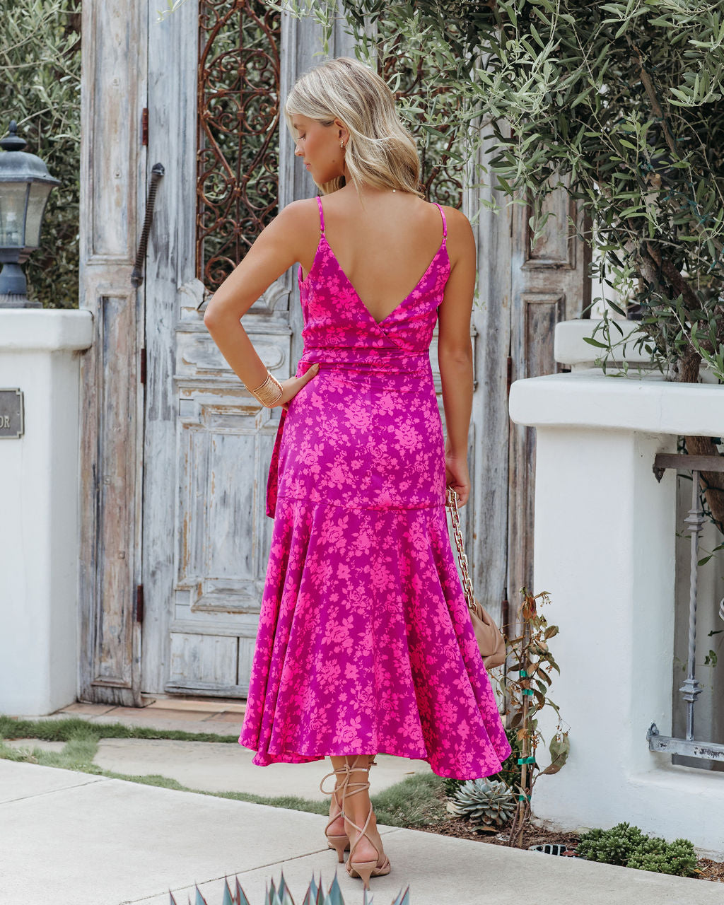 Espinosa Satin Floral Midi Dress - FINAL SALE