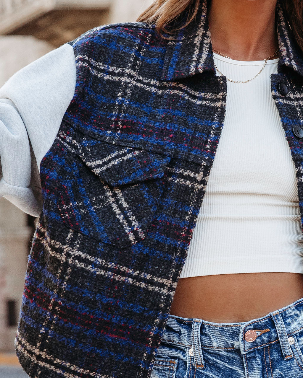 Hayes Plaid Contrast Jacket