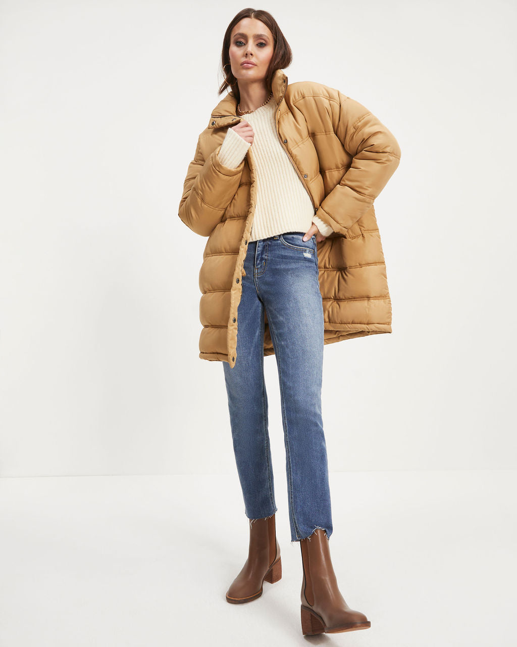 Jacksonia Pocketed Puff Coat - Camel