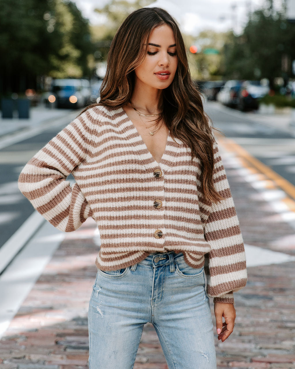Needed This Badly Striped Knit Cardigan