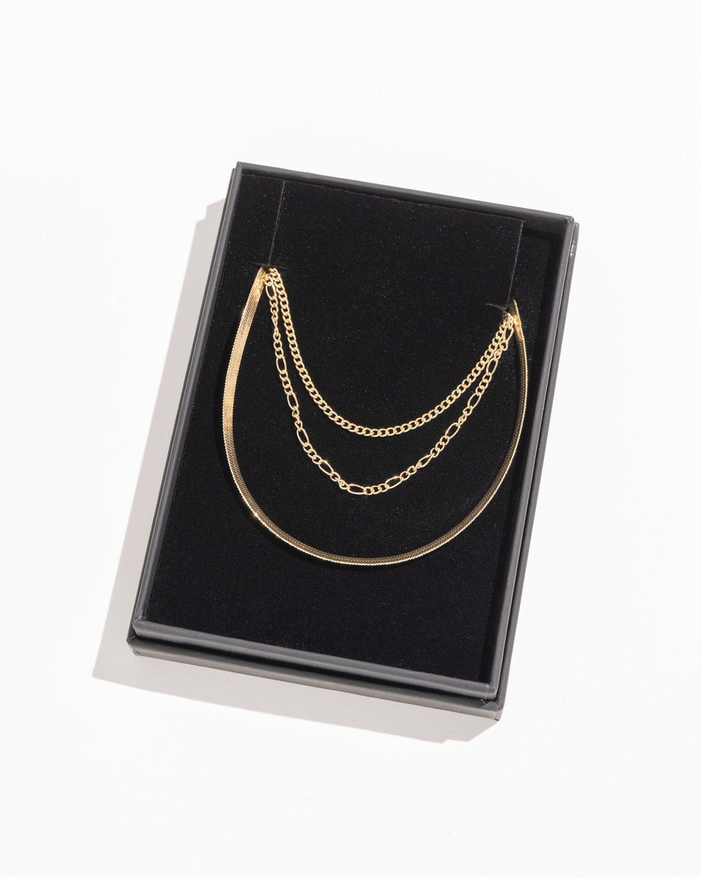 Shashi - Middleton Herringbone Layered Necklace - Gold