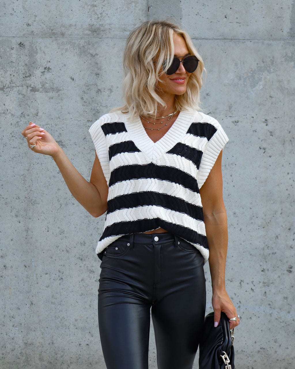 Between The Lines Striped Sweater Vest