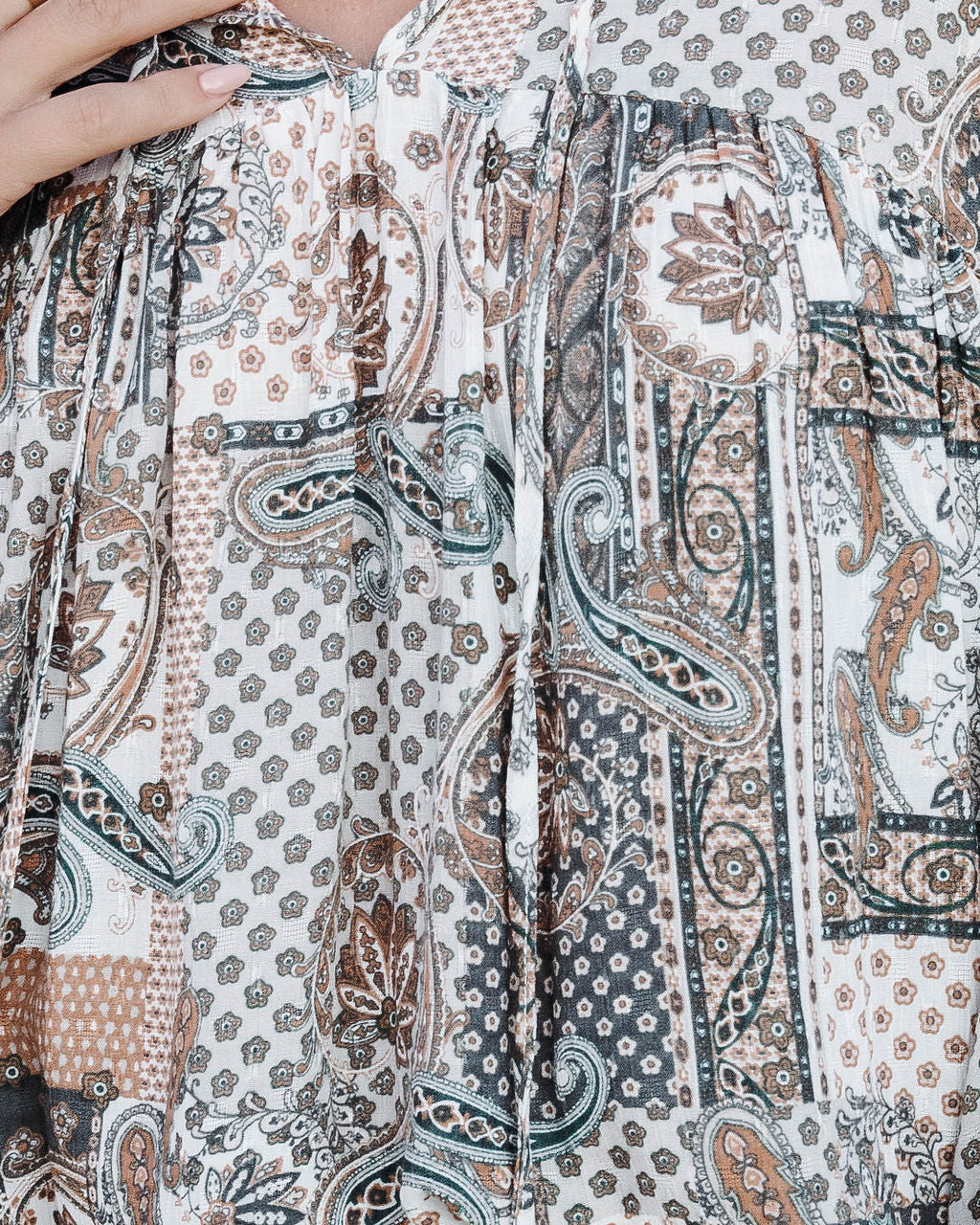 Desert Dreams Printed Tassel Tie Top