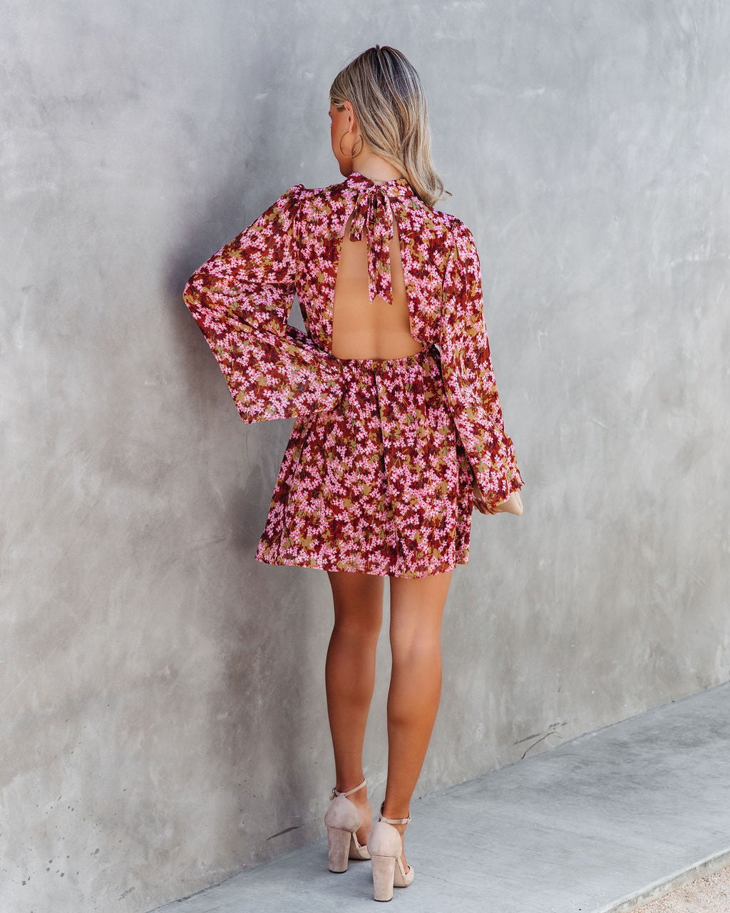 Serenity Floral Bell Sleeve Mini Dress