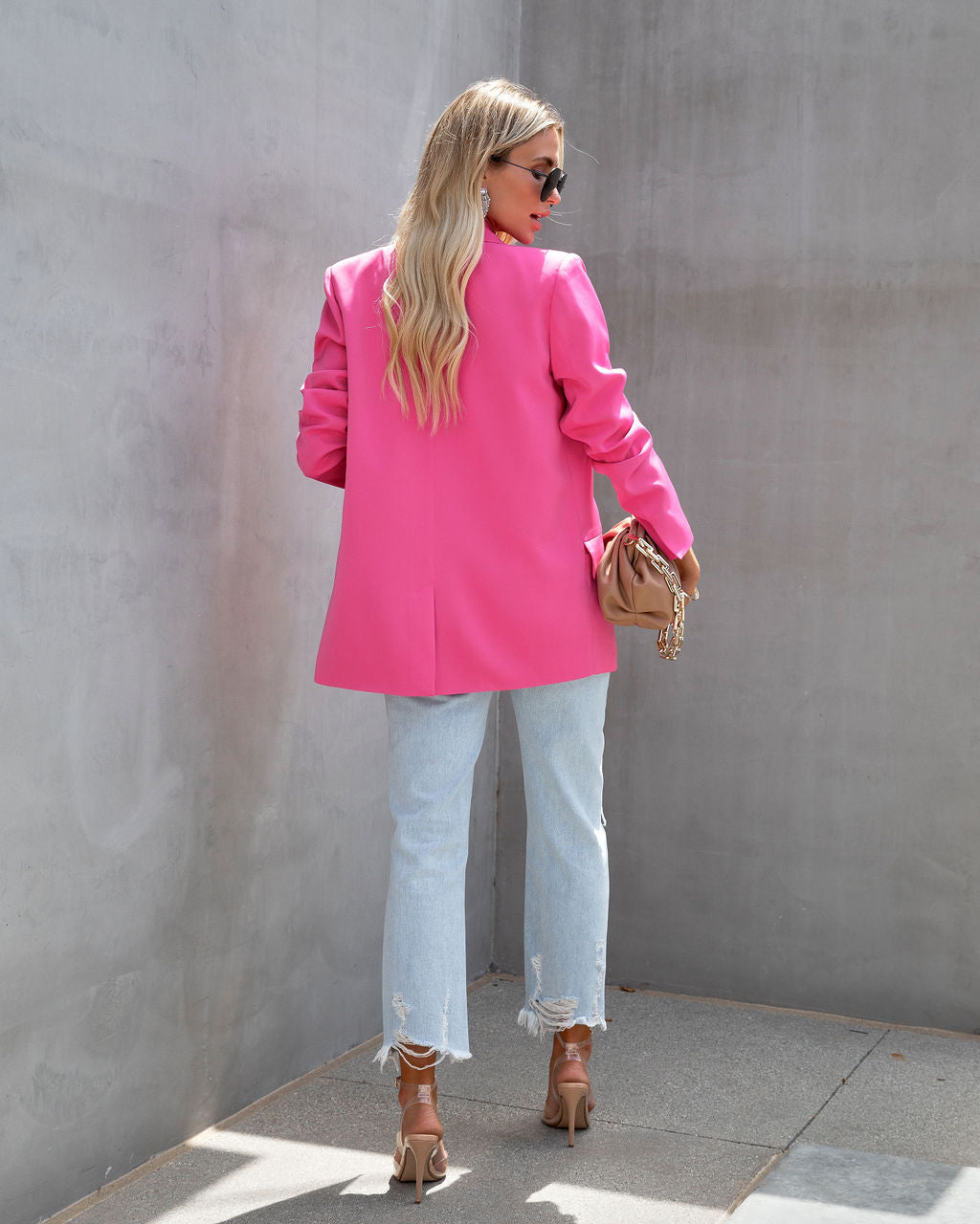 Whinn Pocketed Blazer - Pink - FINAL SALE