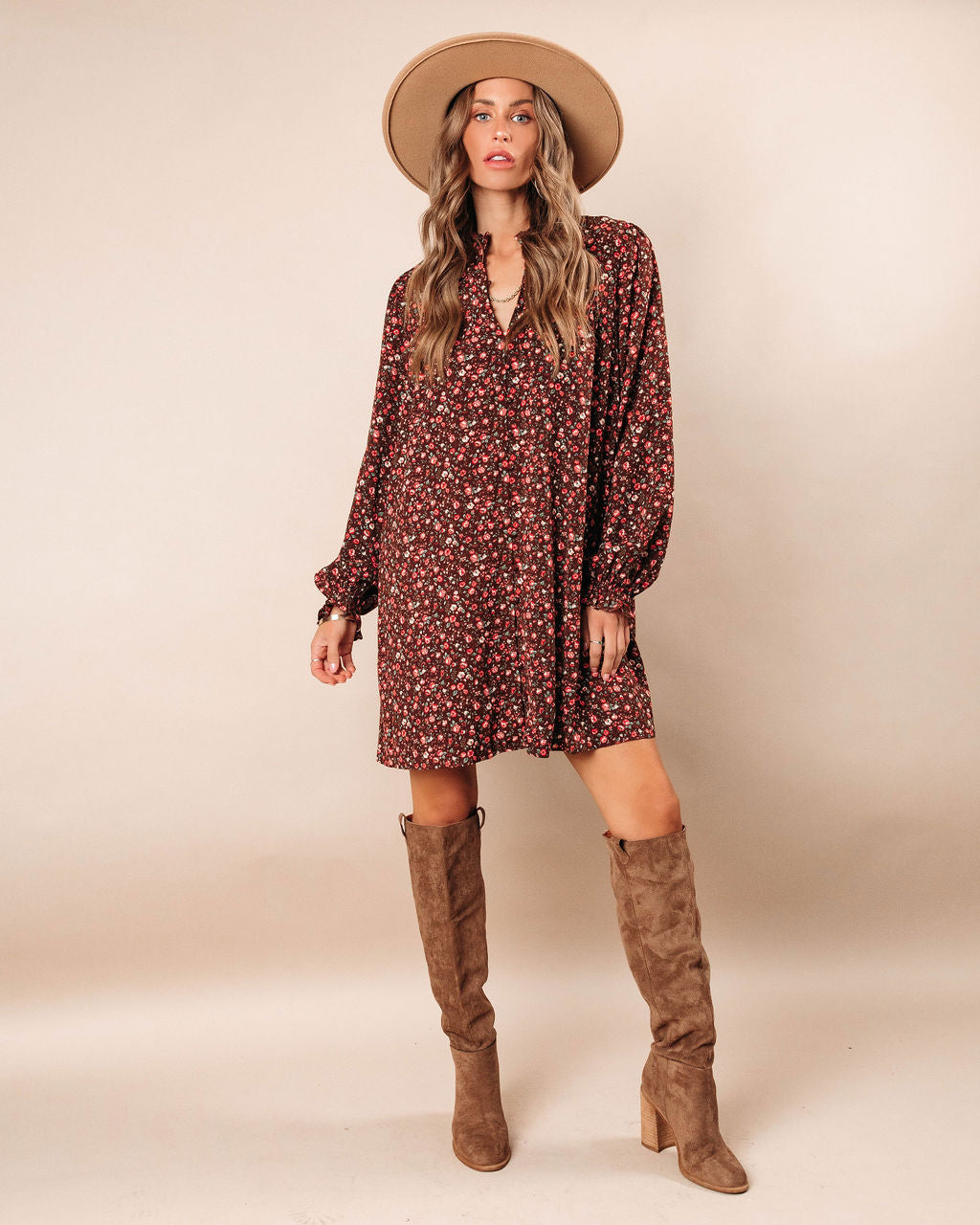 Grateful Hearts Floral Mini Dress