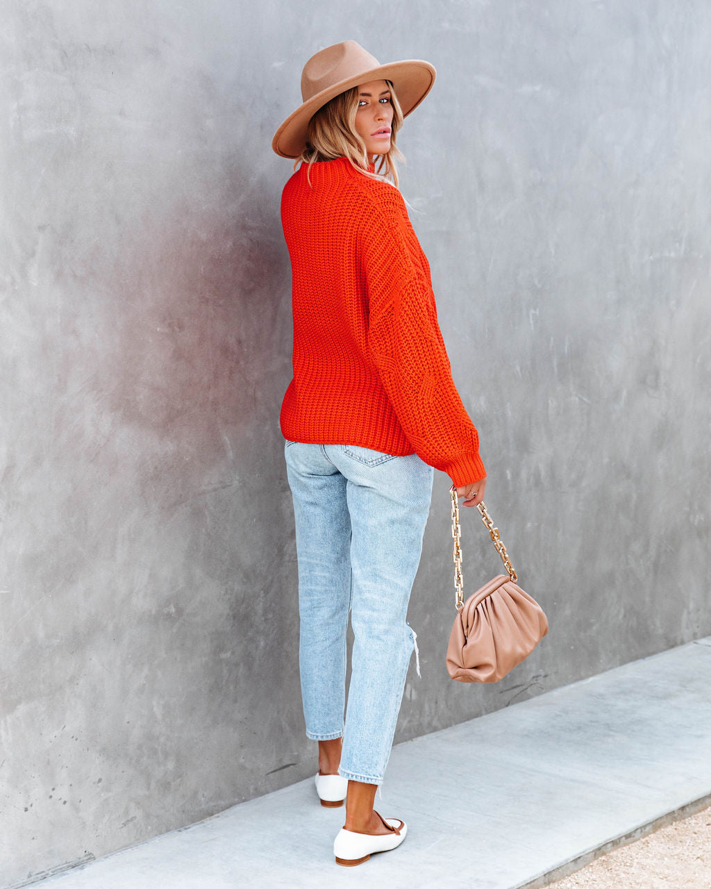 Windy City Knit Sweater - Orange