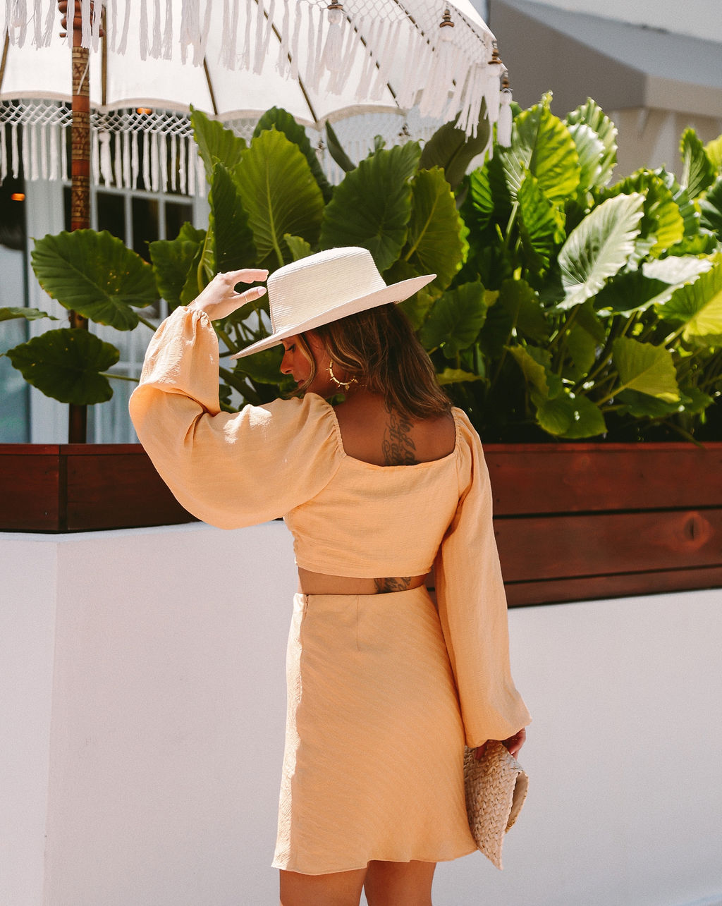 Fountain Dreams Tie Front Crop Top - Apricot - FINAL SALE