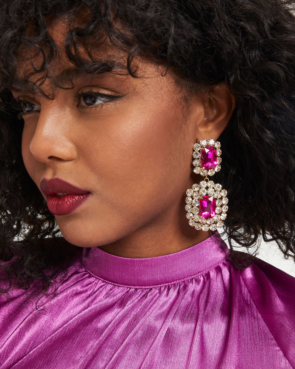 Monroe Drop Earrings - Pink