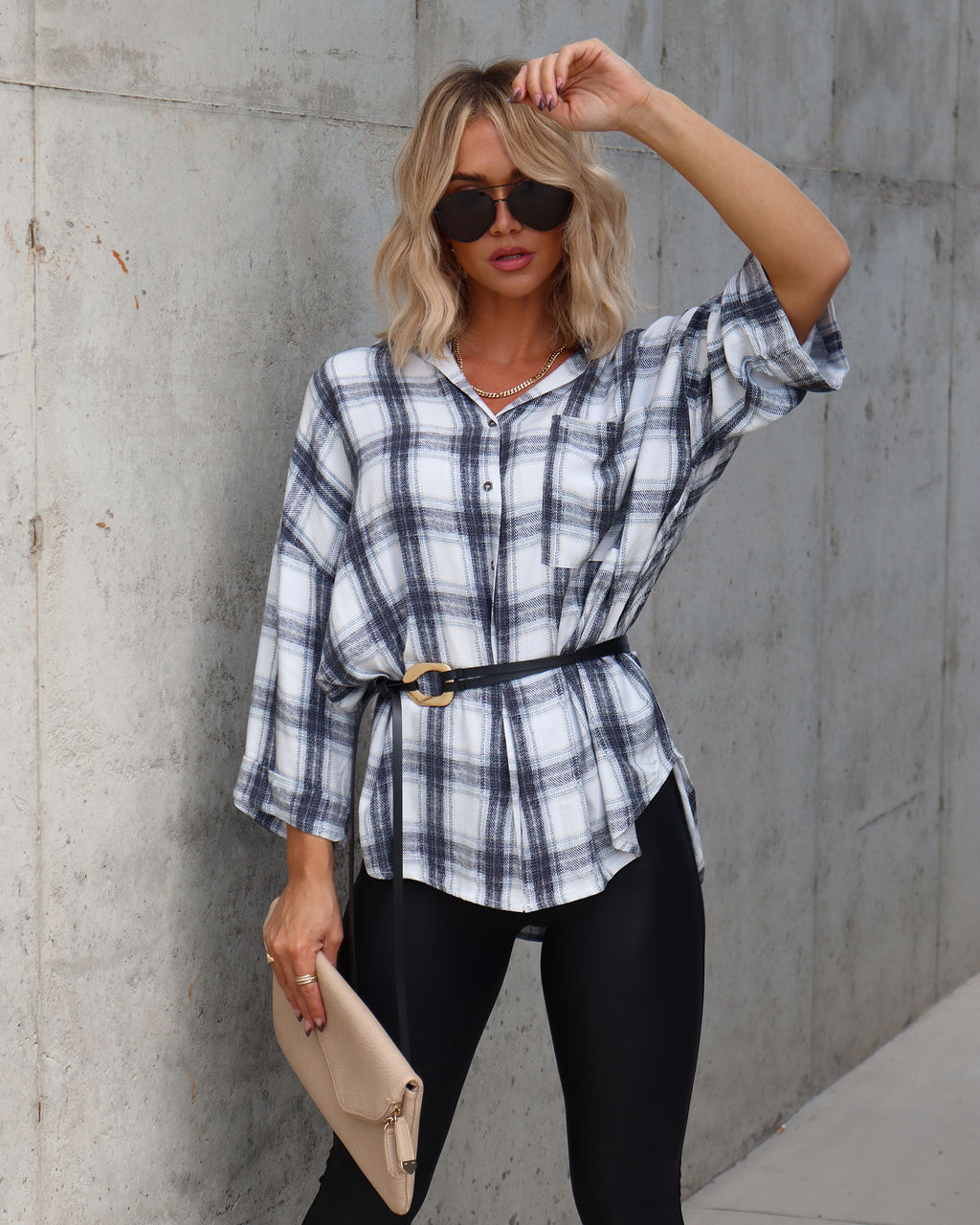 Kelsey Plaid Button Down Top
