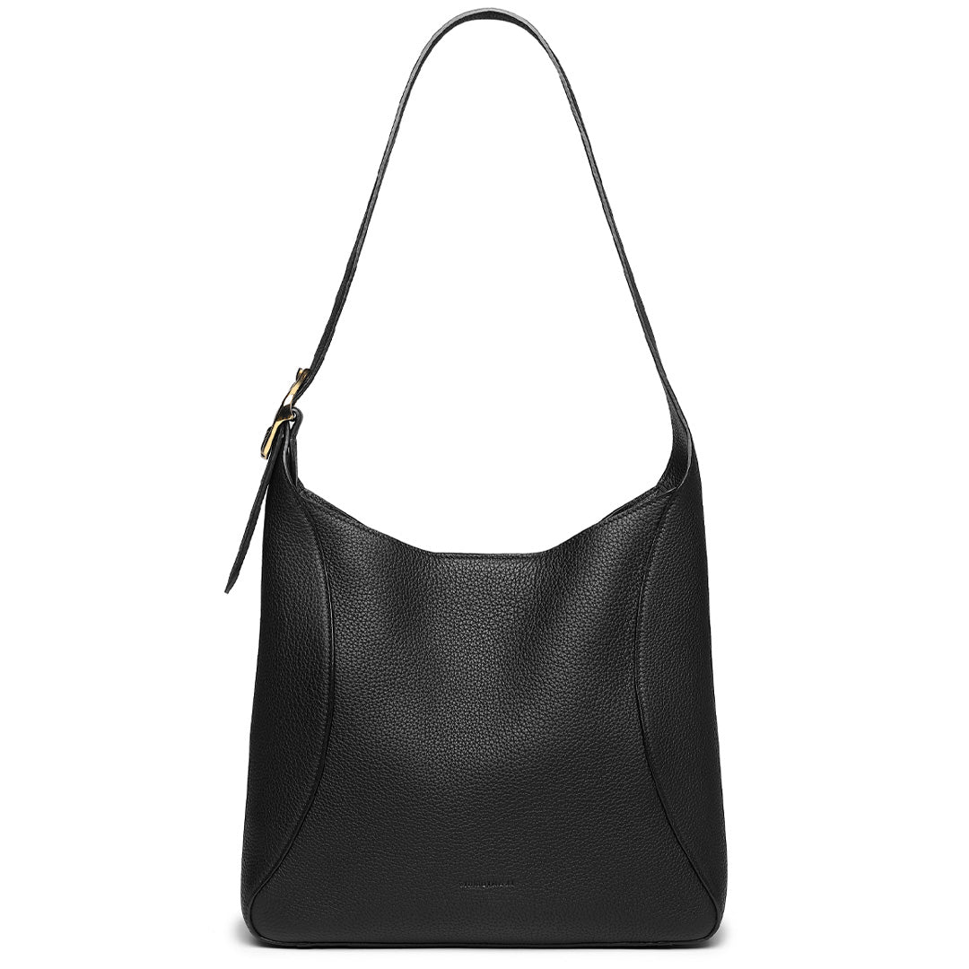 Handmade Black TOGO Leather Shoulder Hobo Bag