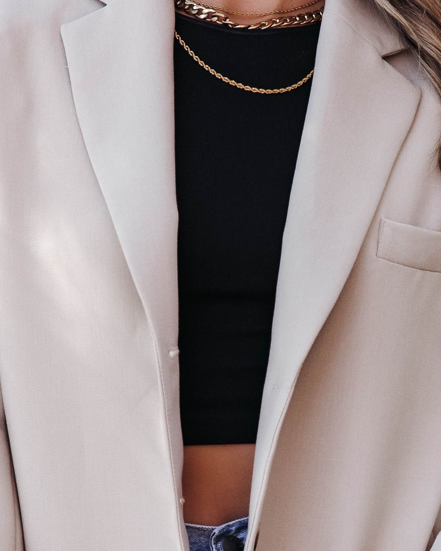 Judy Pocketed Blazer - Light Taupe