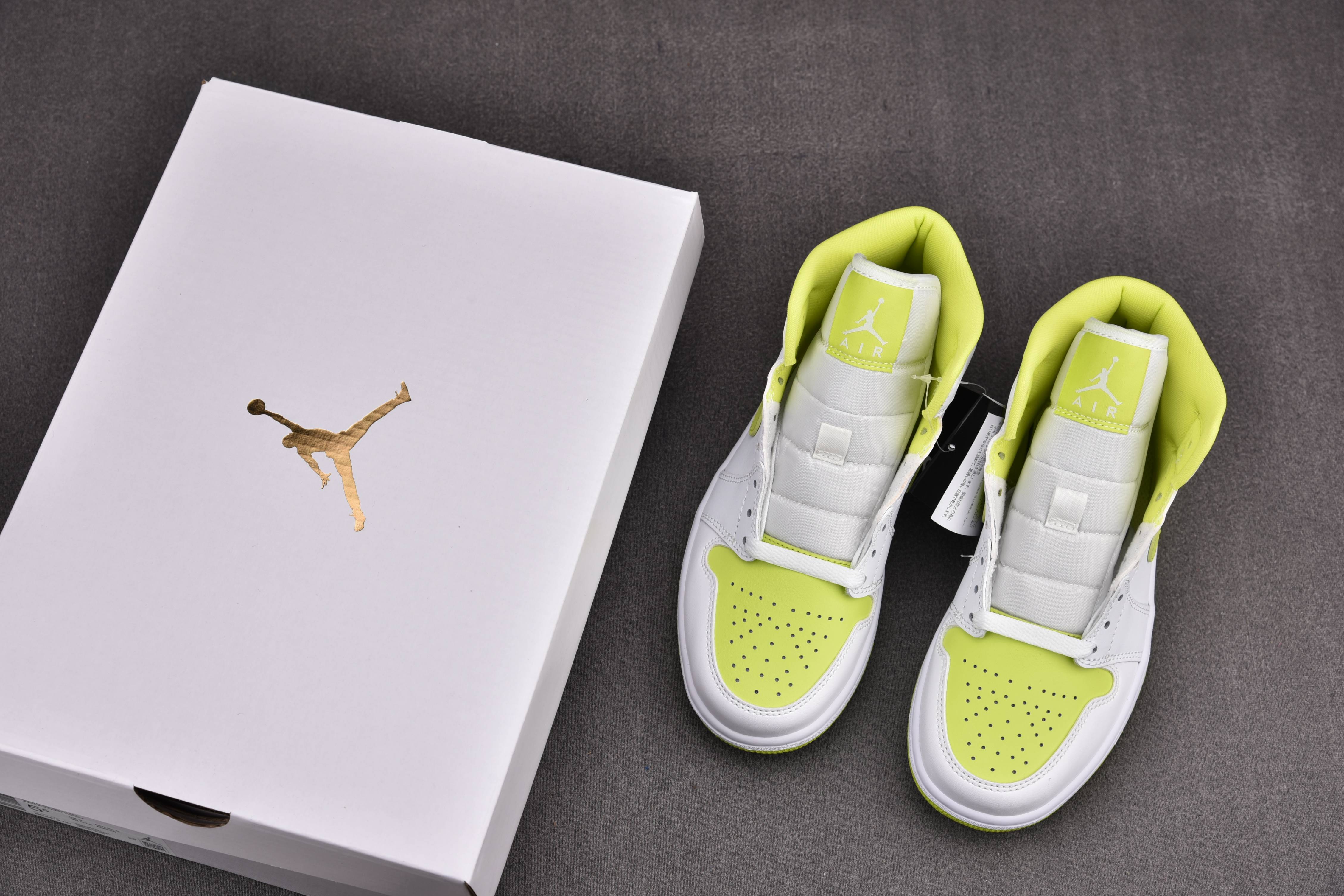 Jordan 1 Mid White Lime (Women Size!!)
