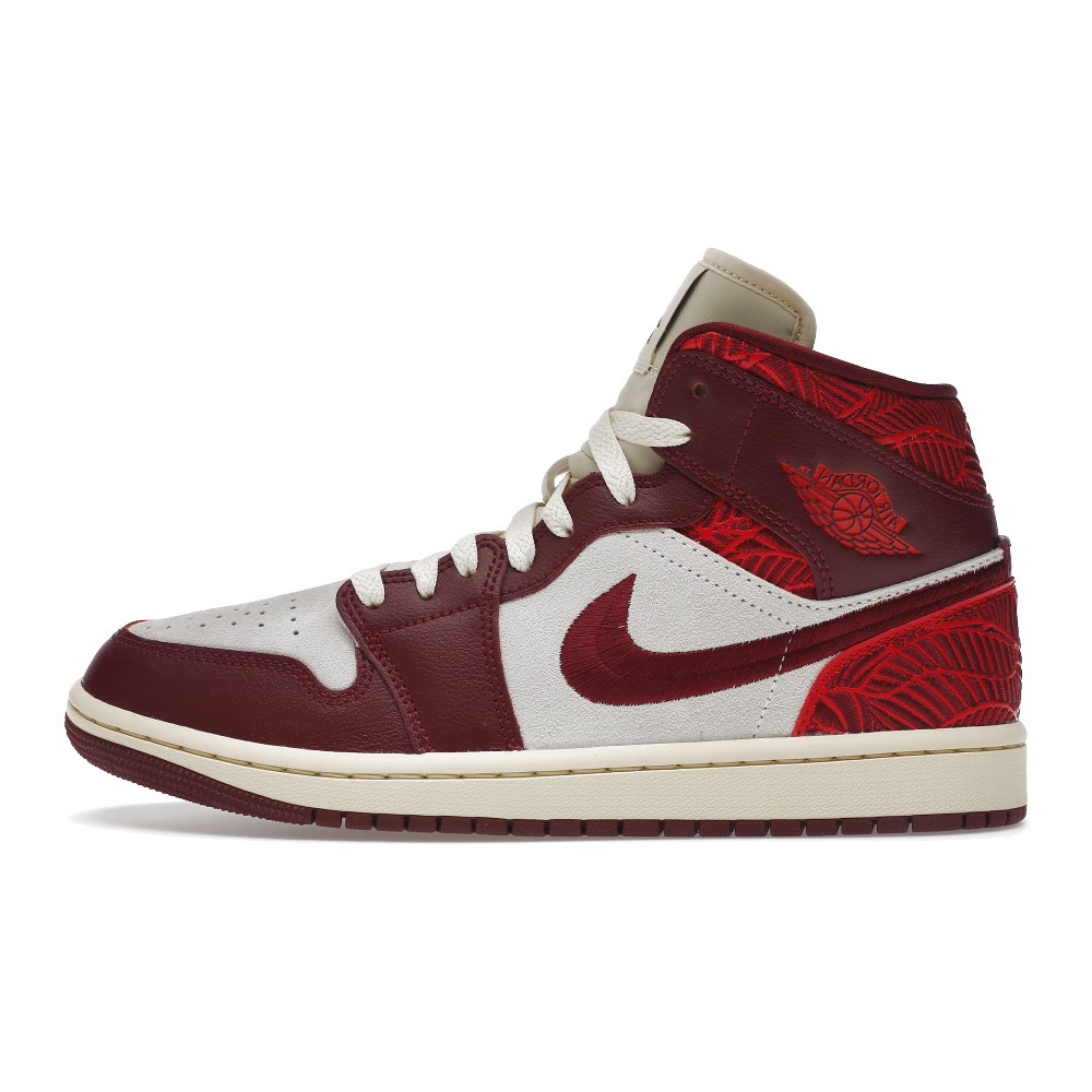 Jordan 1 Mid SE Tiki Leaf Team Red (Women Size!!)