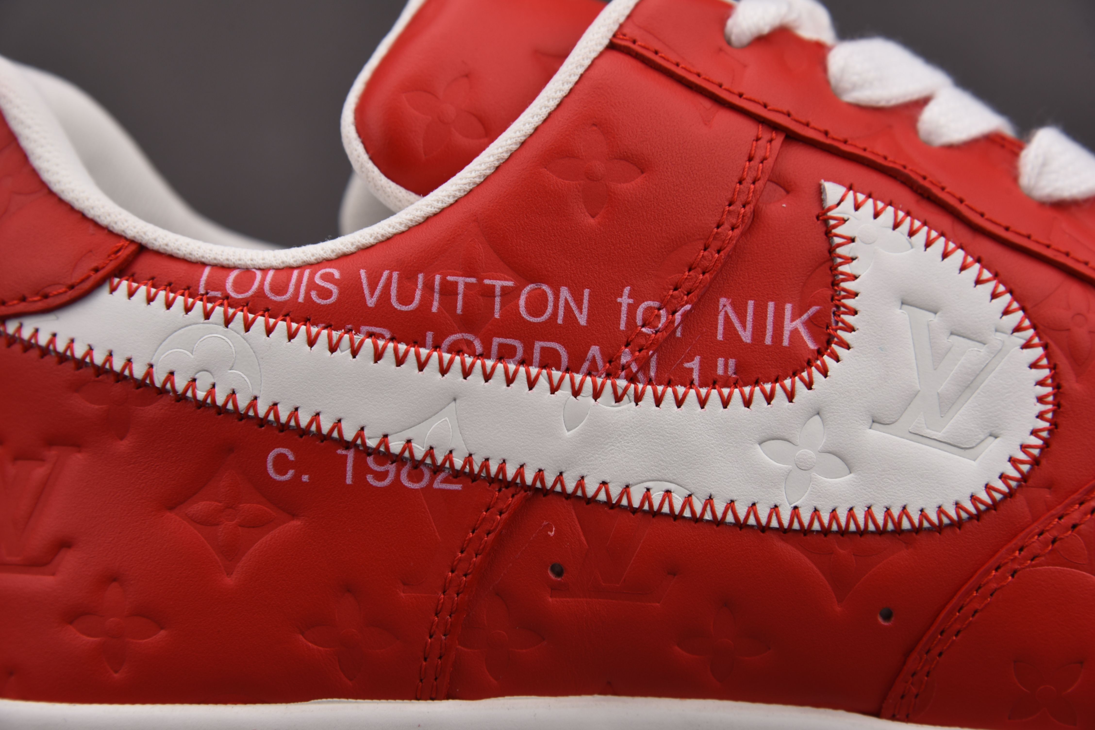 Nike Air Force 1 Low Louis Vuitton University Red (Be careful about the size!!)