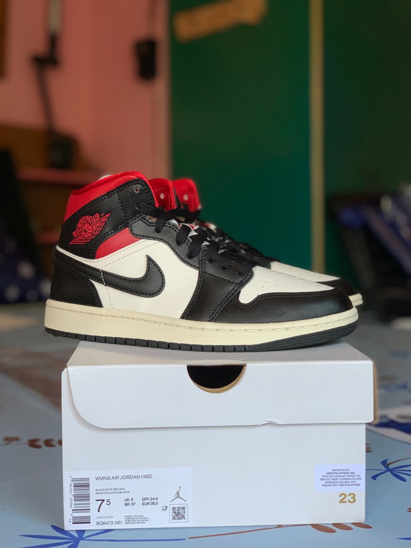 Jordan 1 Mid Gym Red Panda (Women Size!!)
