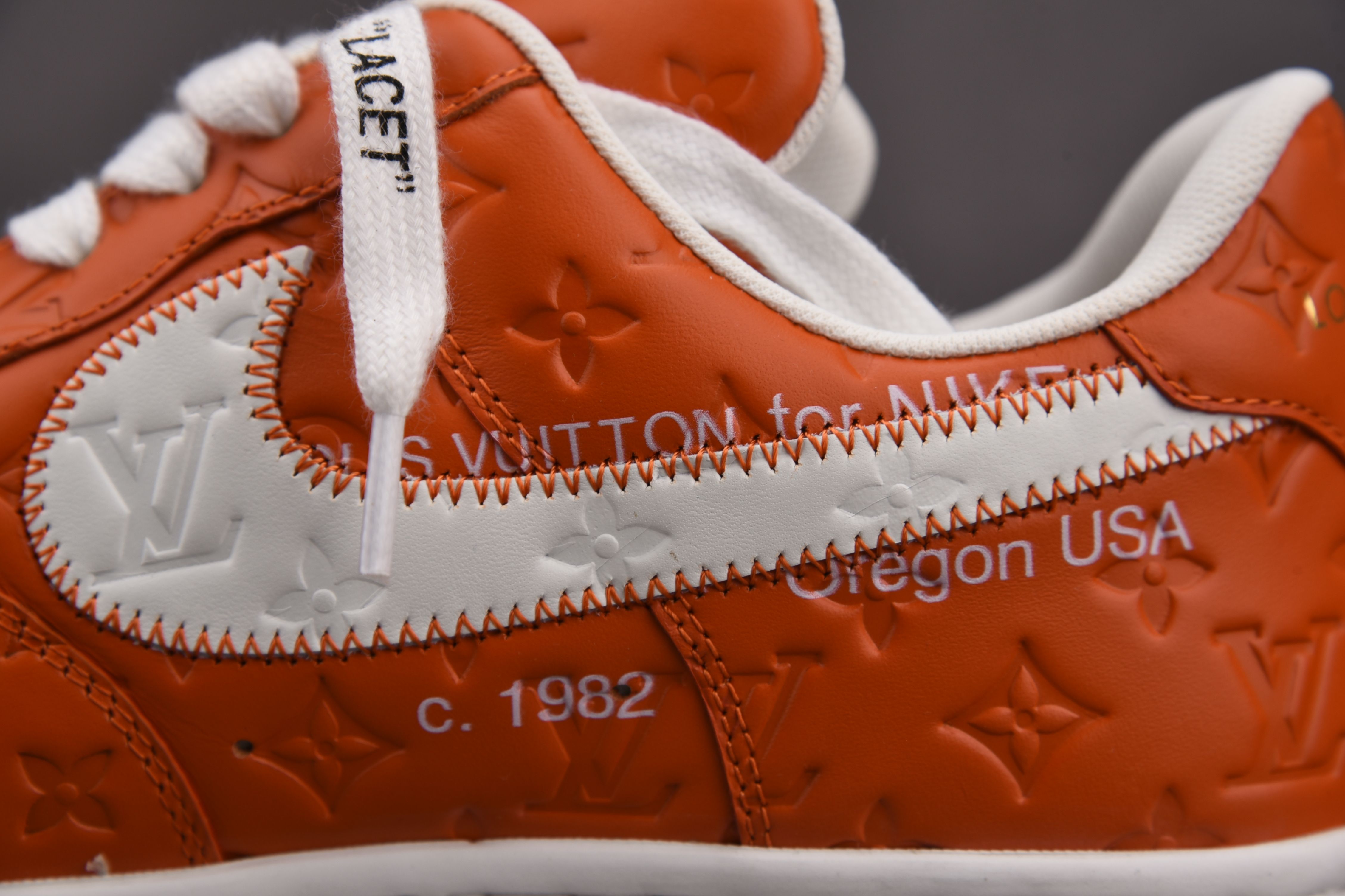 Nike Air Force 1 Low Louis Vuitton University Orange White (Be careful about the size!!)