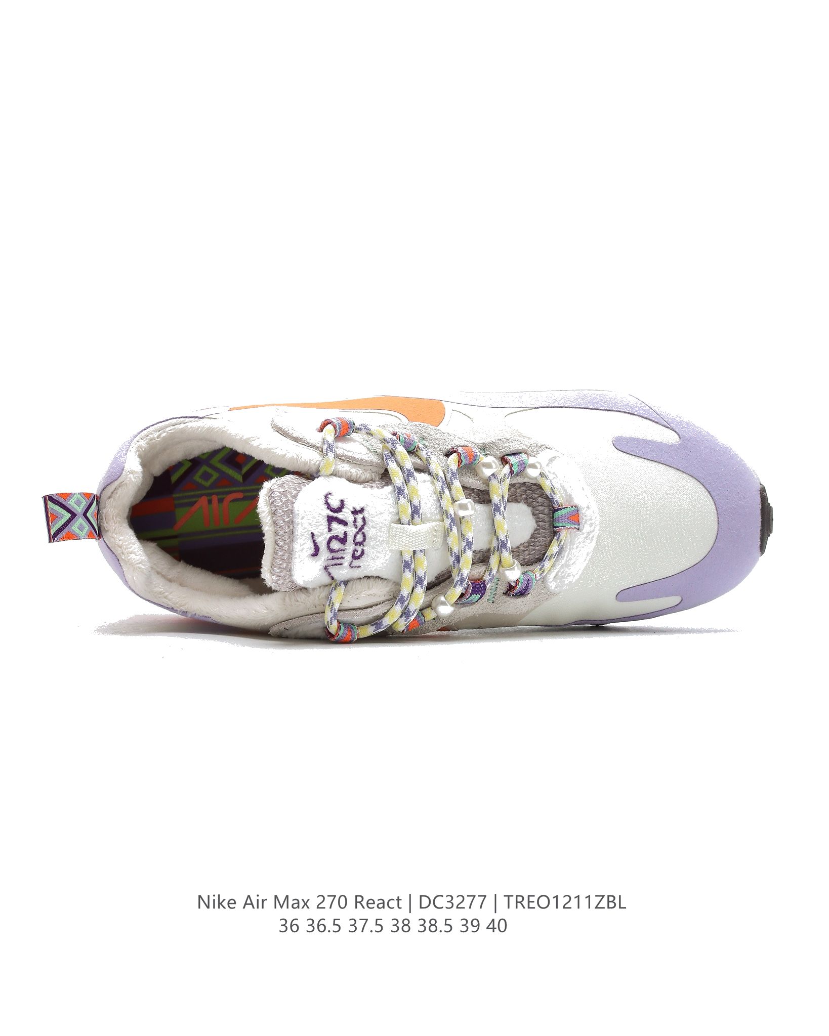 Nike Air Max 270 React SEBeige Orange Purple DC3276-101 Dames Schoenen
