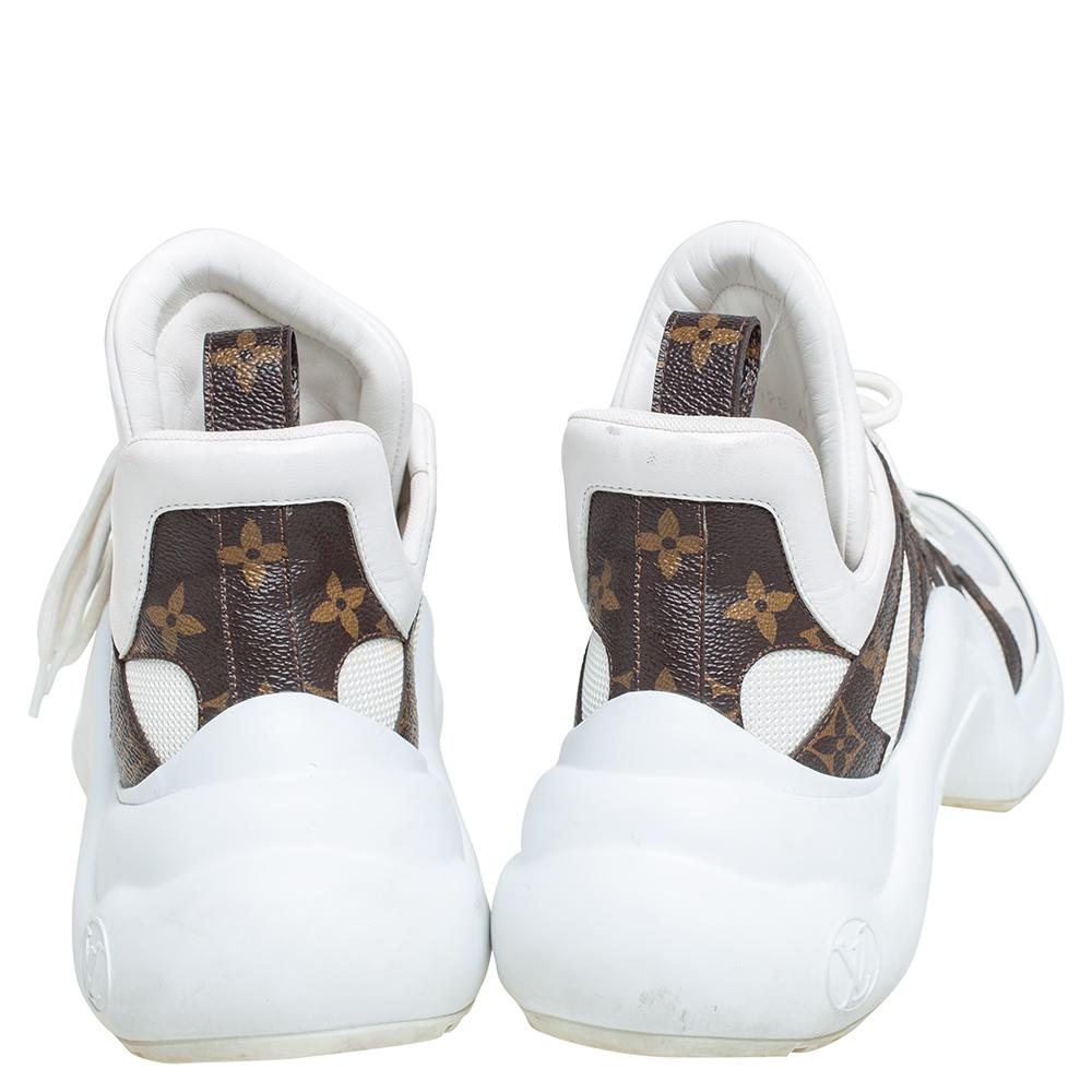 Louis Vuitton White Monogram Coated Canvas and Leather Archlight Sneaker