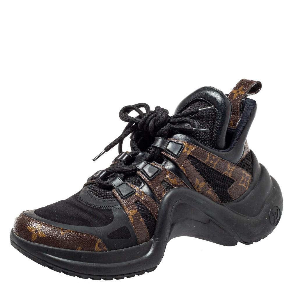 Louis Vuitton Black Monogram Canvas And Mesh LV Archlight Sneakers