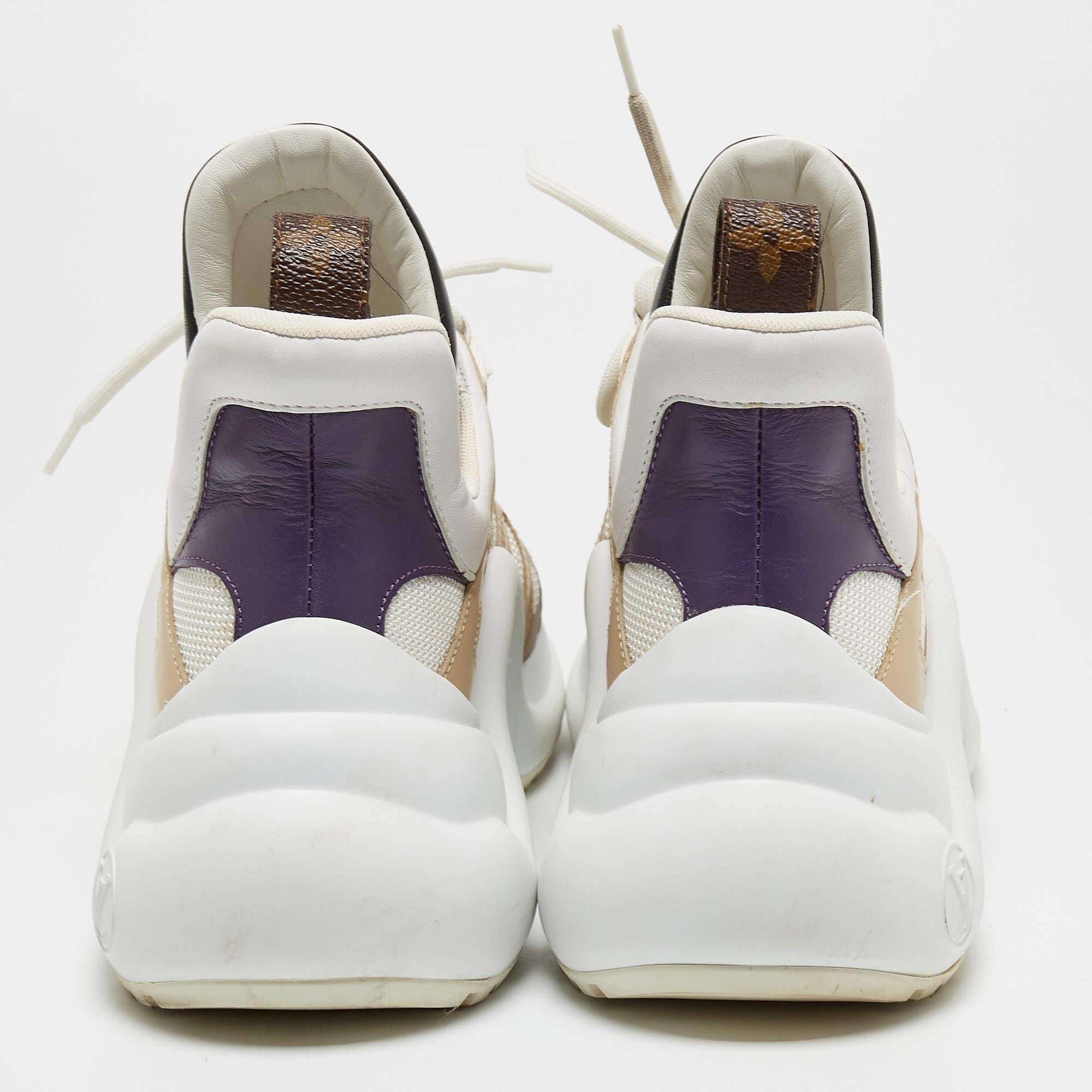 Louis Vuitton Tricolour Mesh and Leather Archlight High Top Sneakers