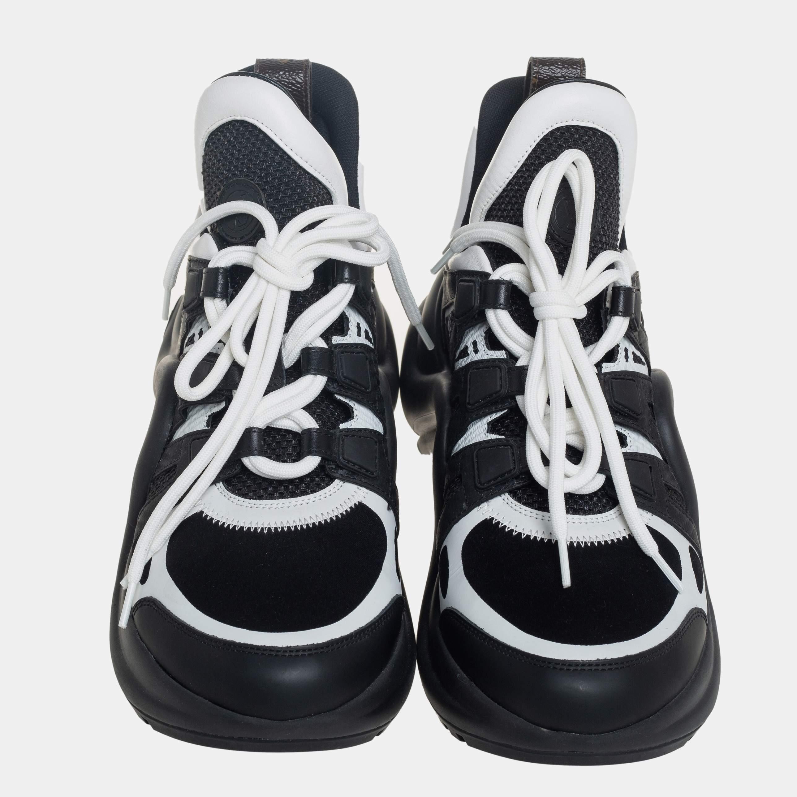 Louis Vuitton Black/White Neoprene and Leather Archlight Sneakers