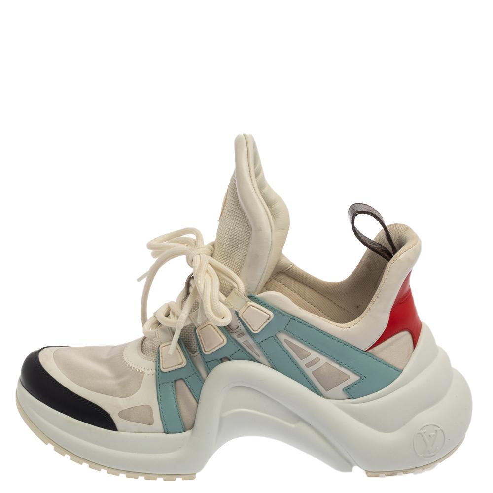 Louis Vuitton Mesh And Monogram Canvas Archlight Lace Up Sneakers