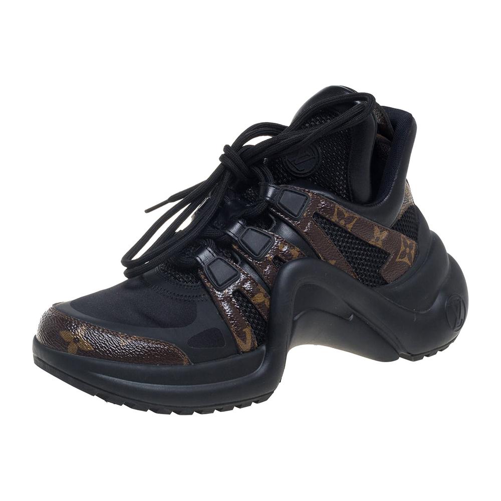 Louis Vuitton Black Monogram Canvas And Mesh Archlight Sneakers