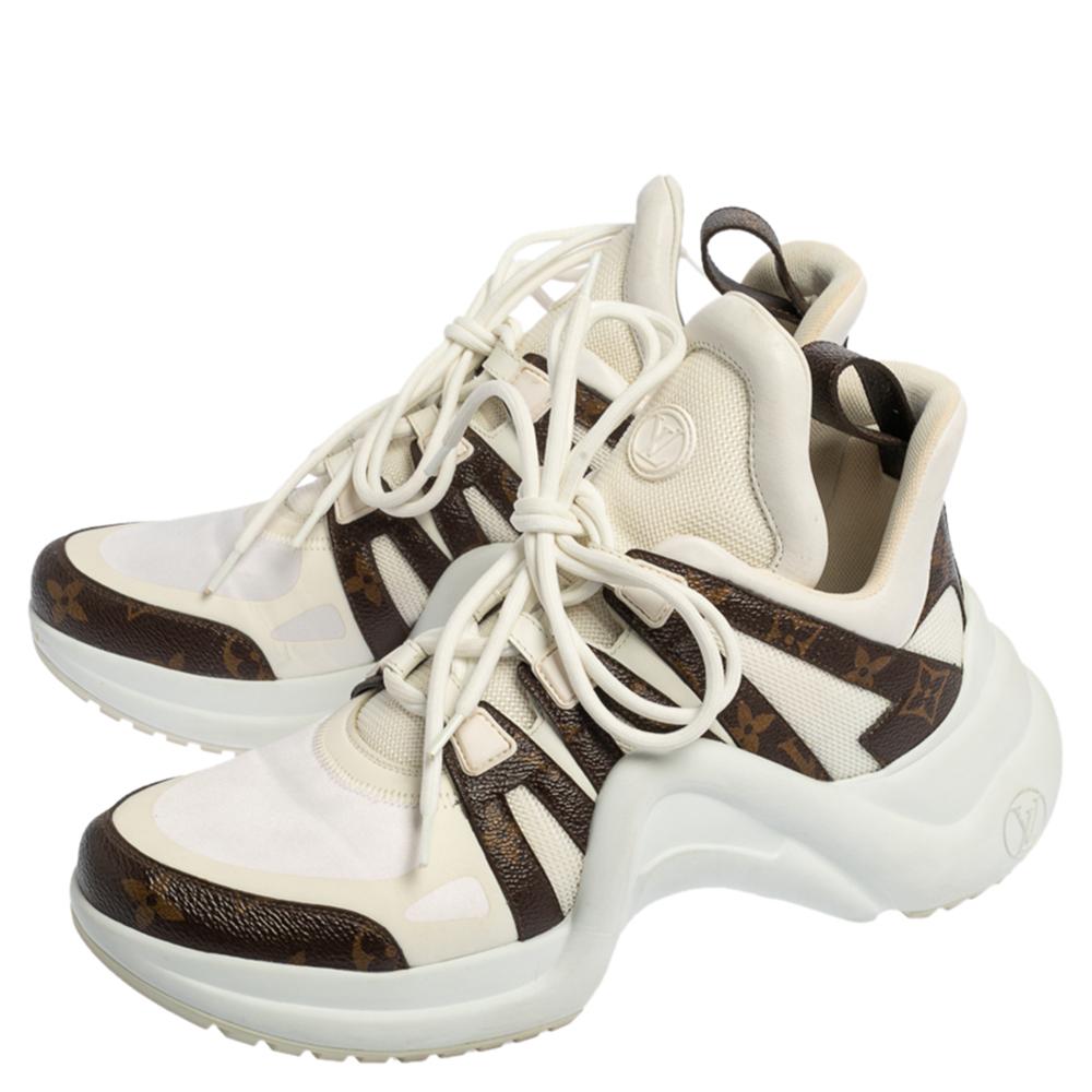 Louis Vuitton White Monogram Canvas and Mesh LV Archlight Sneakers