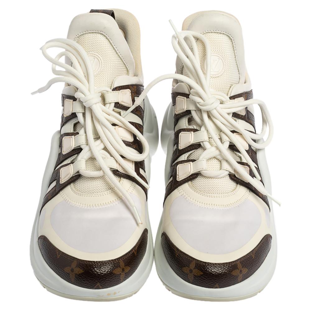 Louis Vuitton White Monogram Canvas and Mesh LV Archlight Sneakers