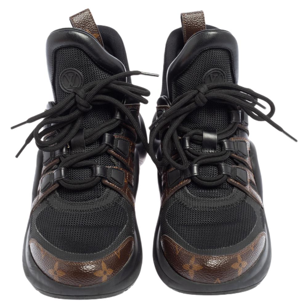 Louis Vuitton Black Monogram Canvas And Mesh LV Archlight Sneakers