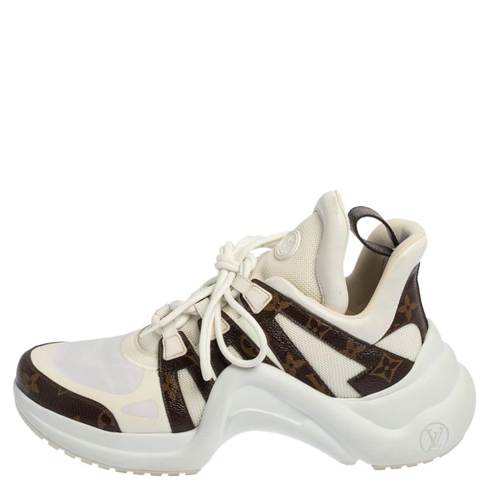 Louis Vuitton White Monogram Canvas and Mesh LV Archlight Sneakers