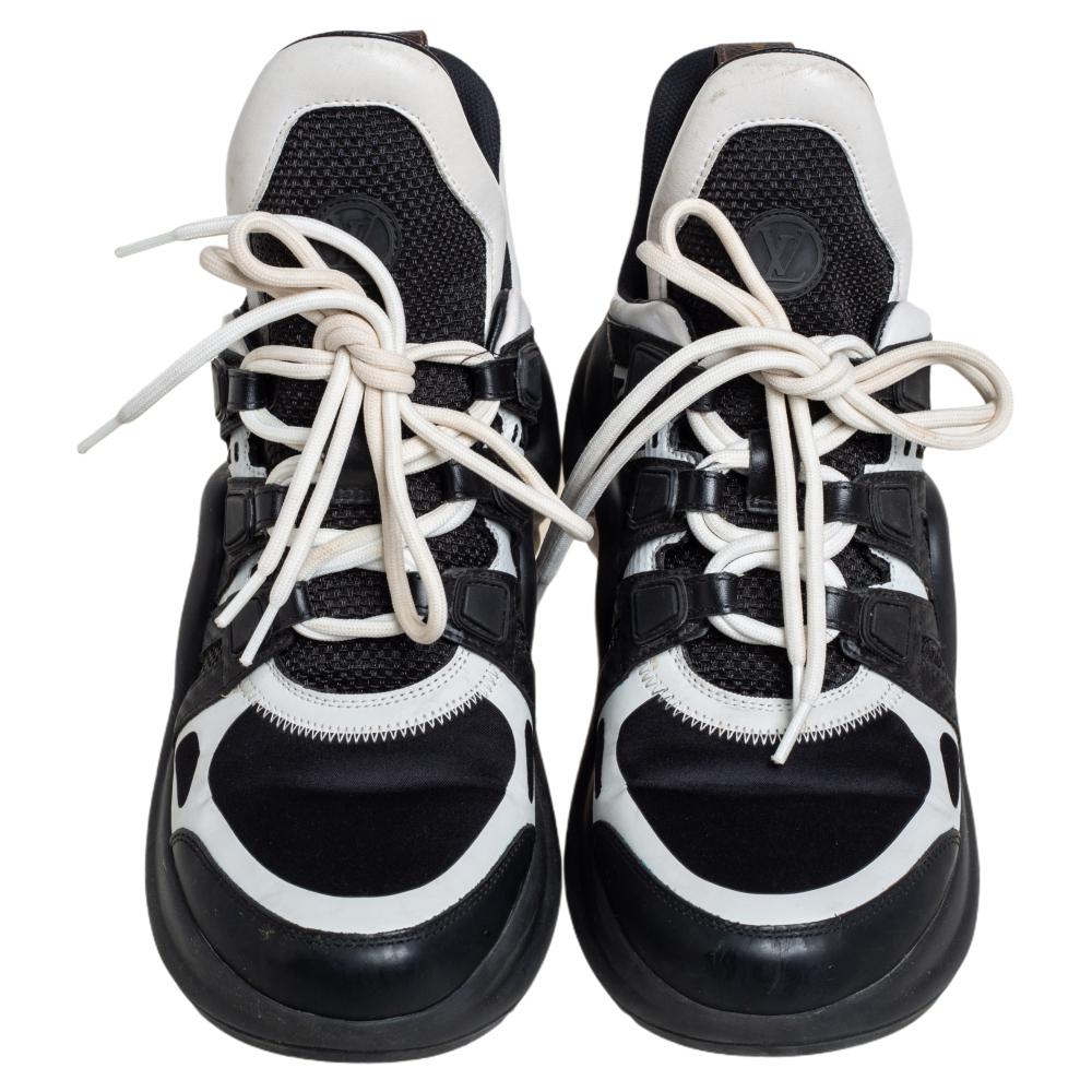 Louis Vuitton White/Black Leather And Mesh Archlight Sneakers