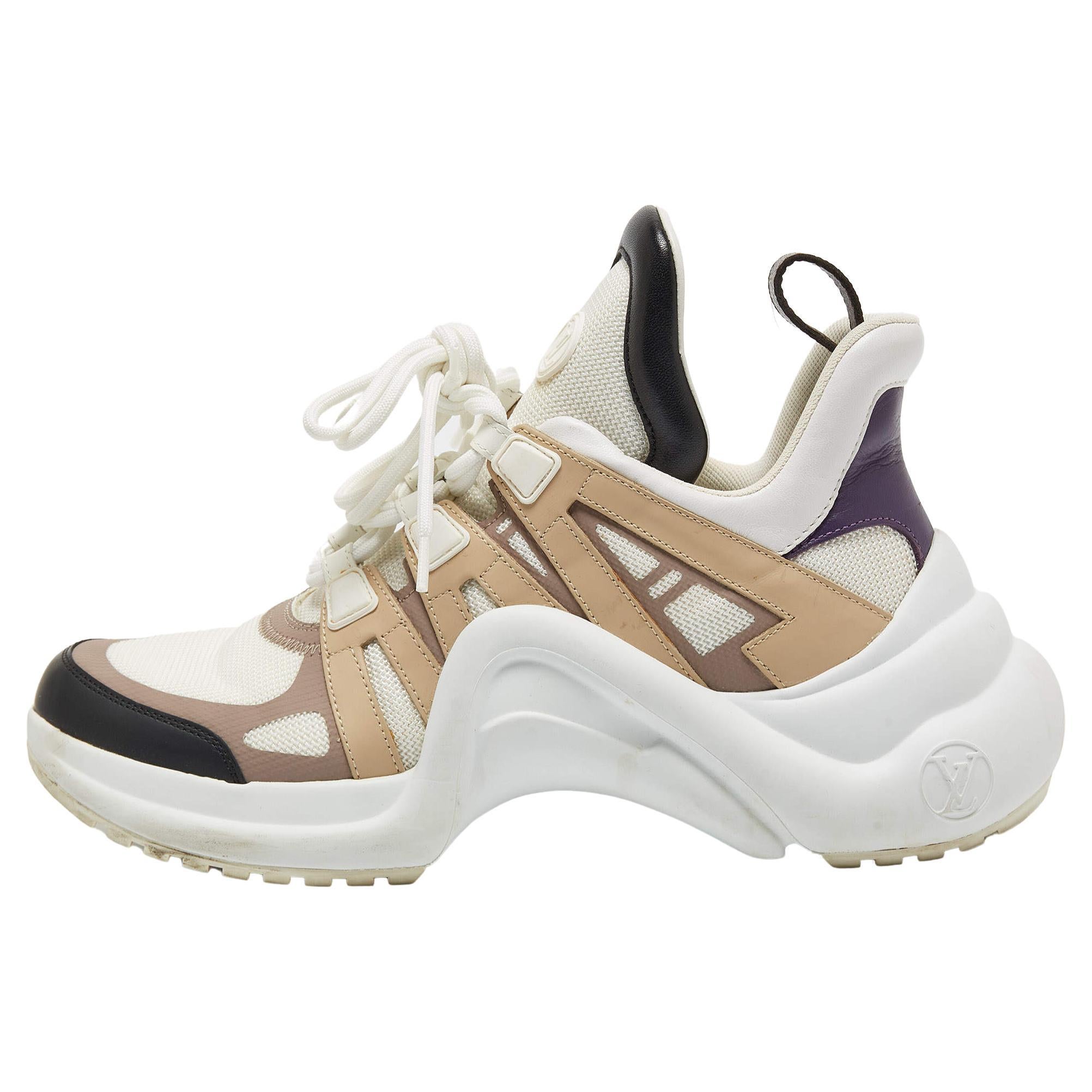 Louis Vuitton Tricolour Mesh and Leather Archlight High Top Sneakers