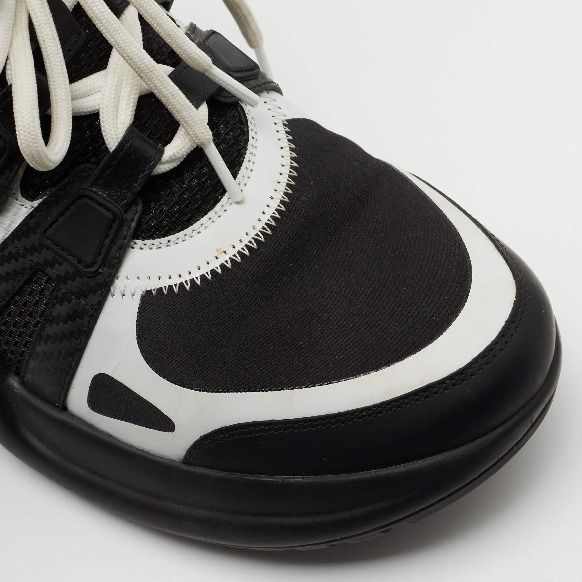 Louis Vuitton Black/White Mesh and Leather Archlight Sneakers