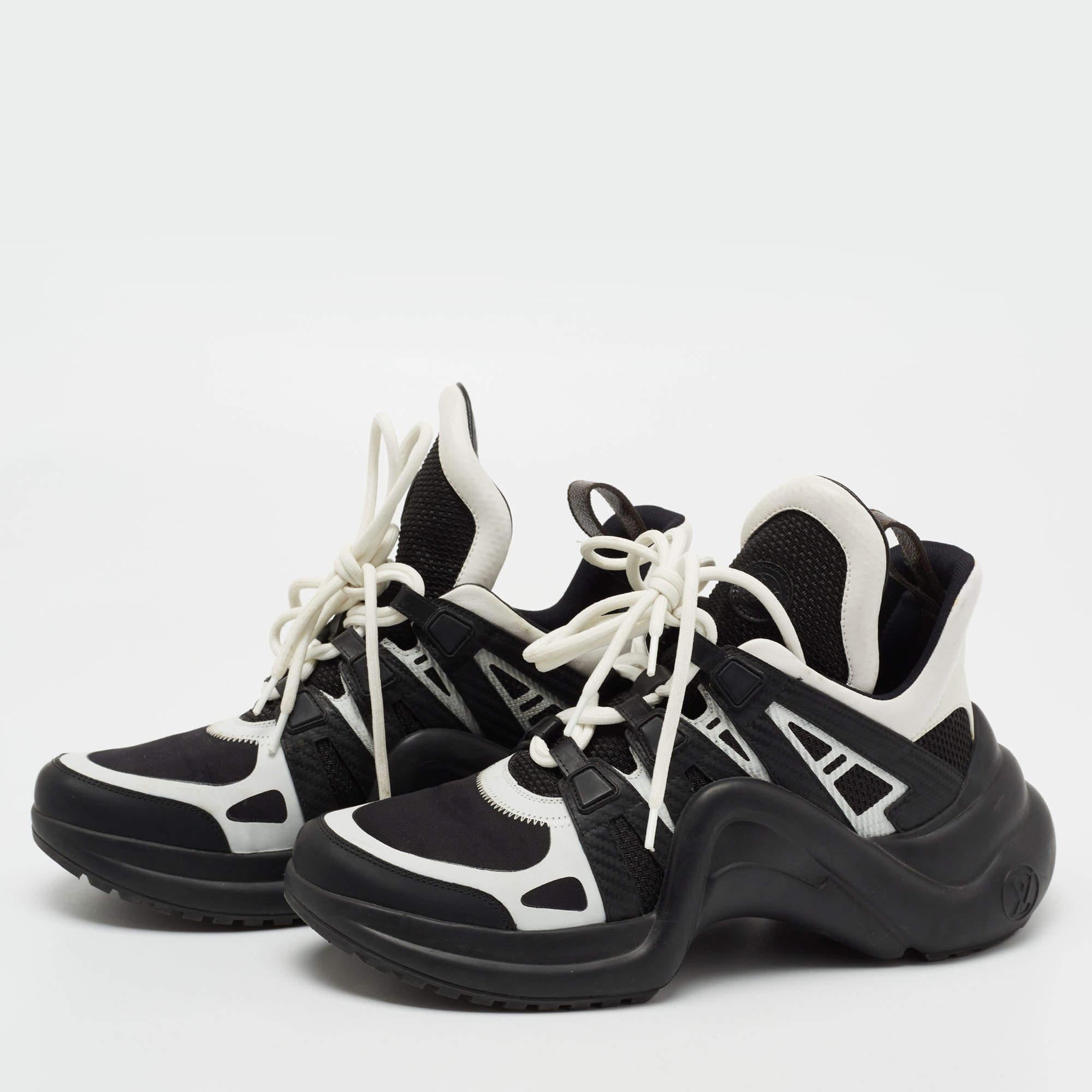Louis Vuitton Black/White Mesh and Leather Archlight Sneakers
