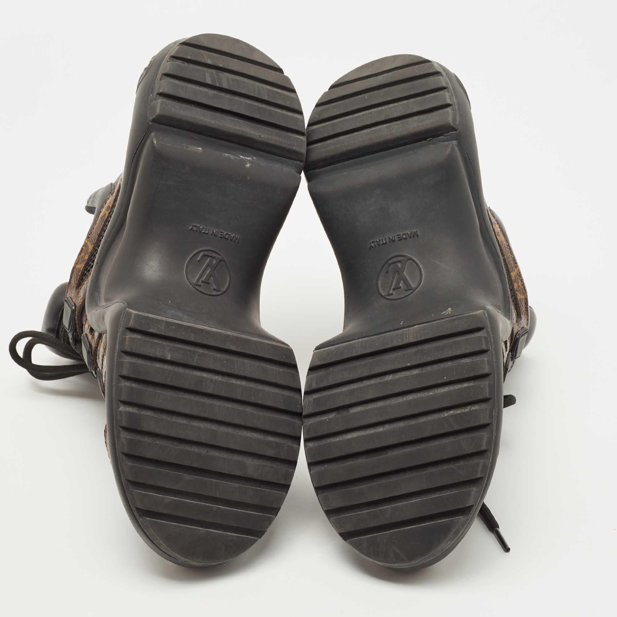 Louis Vuitton Black/Brown Mesh and Monogram Canvas Archlight Sneakers