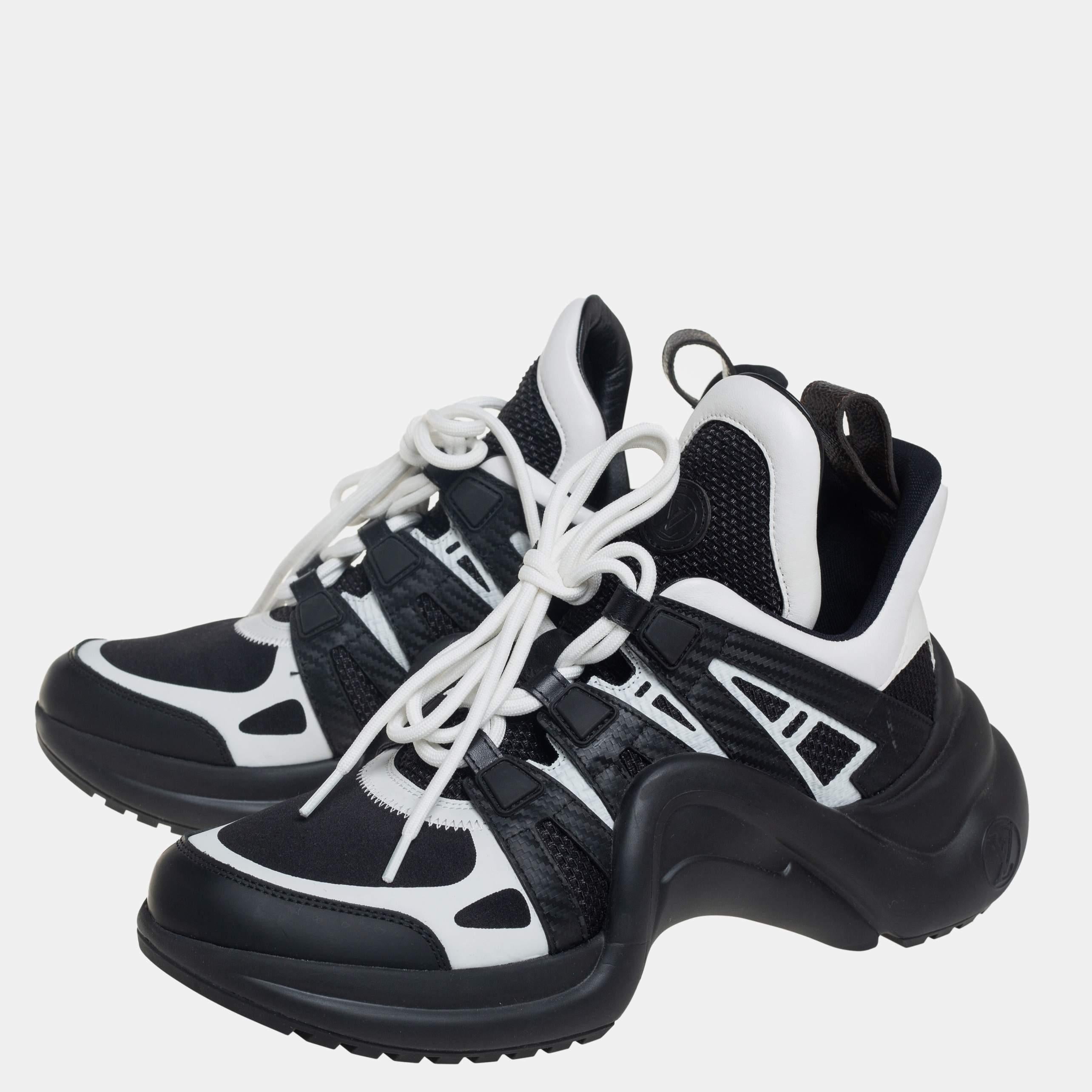Louis Vuitton Black/White Neoprene and Leather Archlight Sneakers