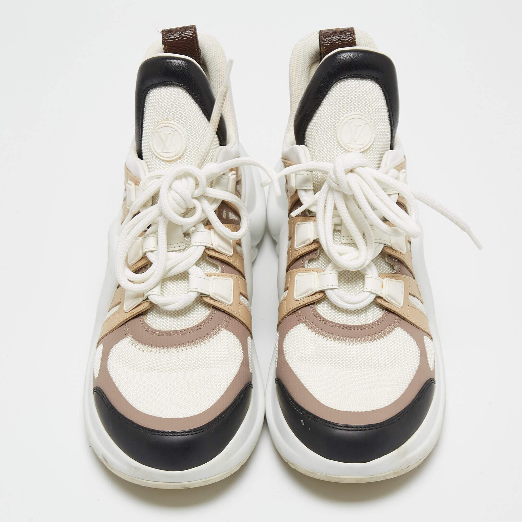Louis Vuitton Tricolour Mesh and Leather Archlight High Top Sneakers