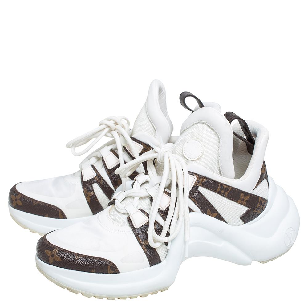 Louis Vuitton White Monogram Coated Canvas and Leather Archlight Sneaker