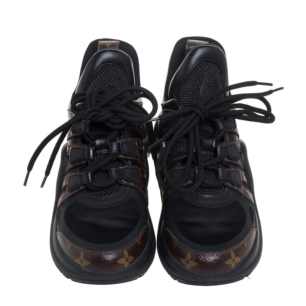Louis Vuitton Black Monogram Canvas And Mesh Archlight Sneakers