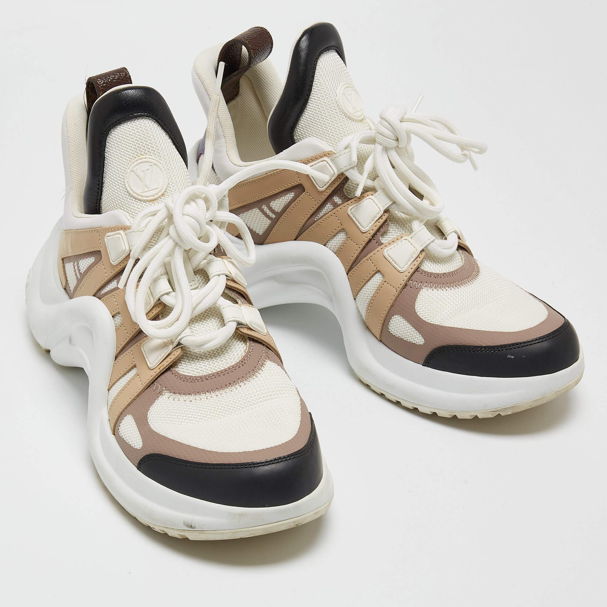 Louis Vuitton Tricolour Mesh and Leather Archlight High Top Sneakers
