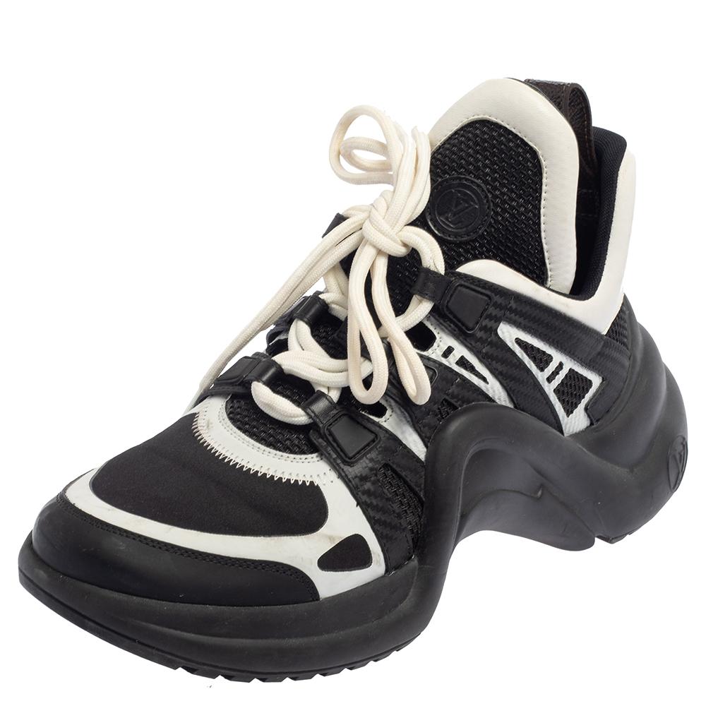 Louis Vuitton White/Black Leather And Mesh Archlight Sneakers